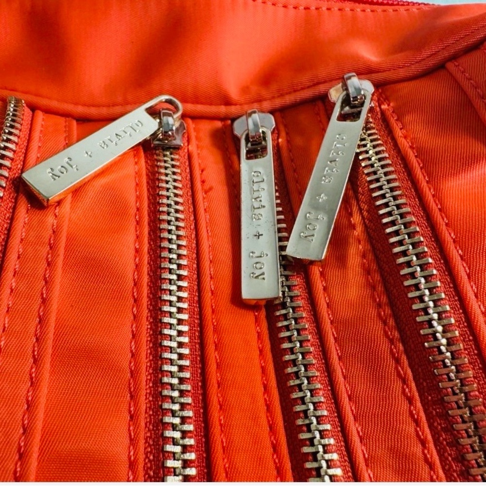Olivia + Joy Chic Orange Shoulder Bag with Gold Accents - Picture 3 of 13